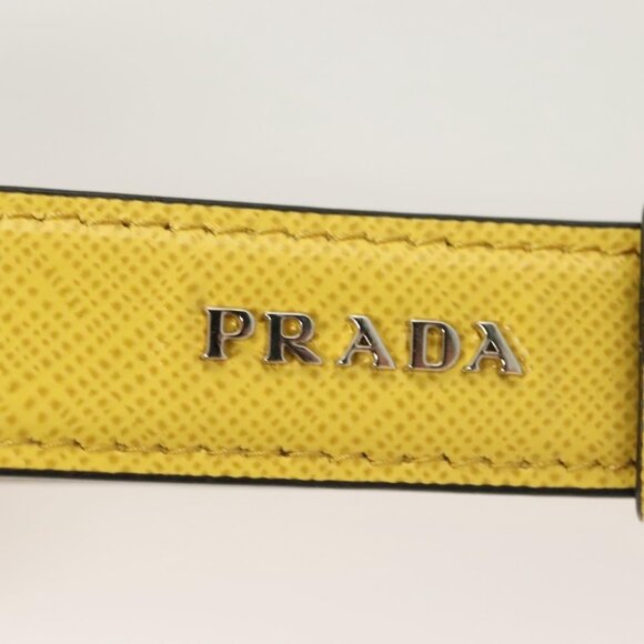 PRADA Key Holder Leather Yellow Auth - Picture 10 of 11